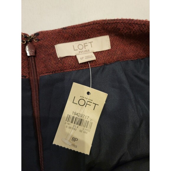 NWT Faux Wrap Mini Skirt Size 8P Wool Blend Southwestern Aztec Ann Taylor Loft - Picture 7 of 9